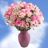 Pretty In Pink 24 Flowers With Vase