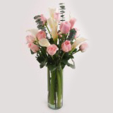 Roses And Callas 34 Flowers With Vase