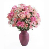 Pretty In Pink 24 Flowers With Vase
