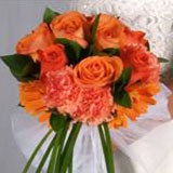 Bridal Bouquet Mix Garden Flowers Orange 25