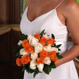 Bridal Bouquet Royal Orange & White Roses