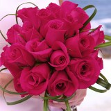 Bridal Bouquet Romantic Dark Pink Roses