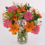 Splash Of Colors 21 Flowers With Vase