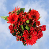 Arrangement Red Fall Flowers 8 Bouquets