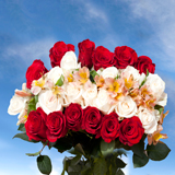 Top Secret 6 Bouquets 12 Red Roses 12 Centerpieces White Roses 4 Fillers