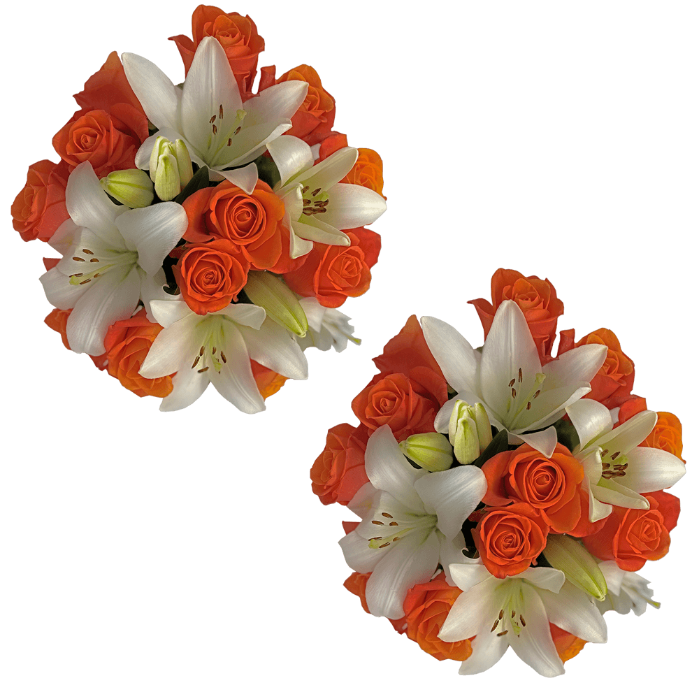 Orange and Pink Colour Spectacular Rose Bouquets for Brides