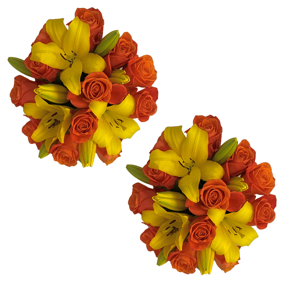 Orange and Yellow Spectacular Rose Bouquets for Brides