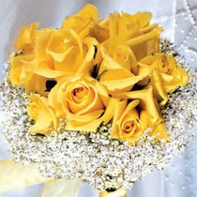 Bridal Bouquet with Yellow Roses - Spring Wedding Bouquet