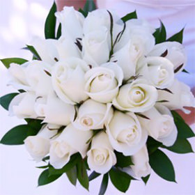 Bridal Bouquet with White Roses - Spring Wedding Bouquet